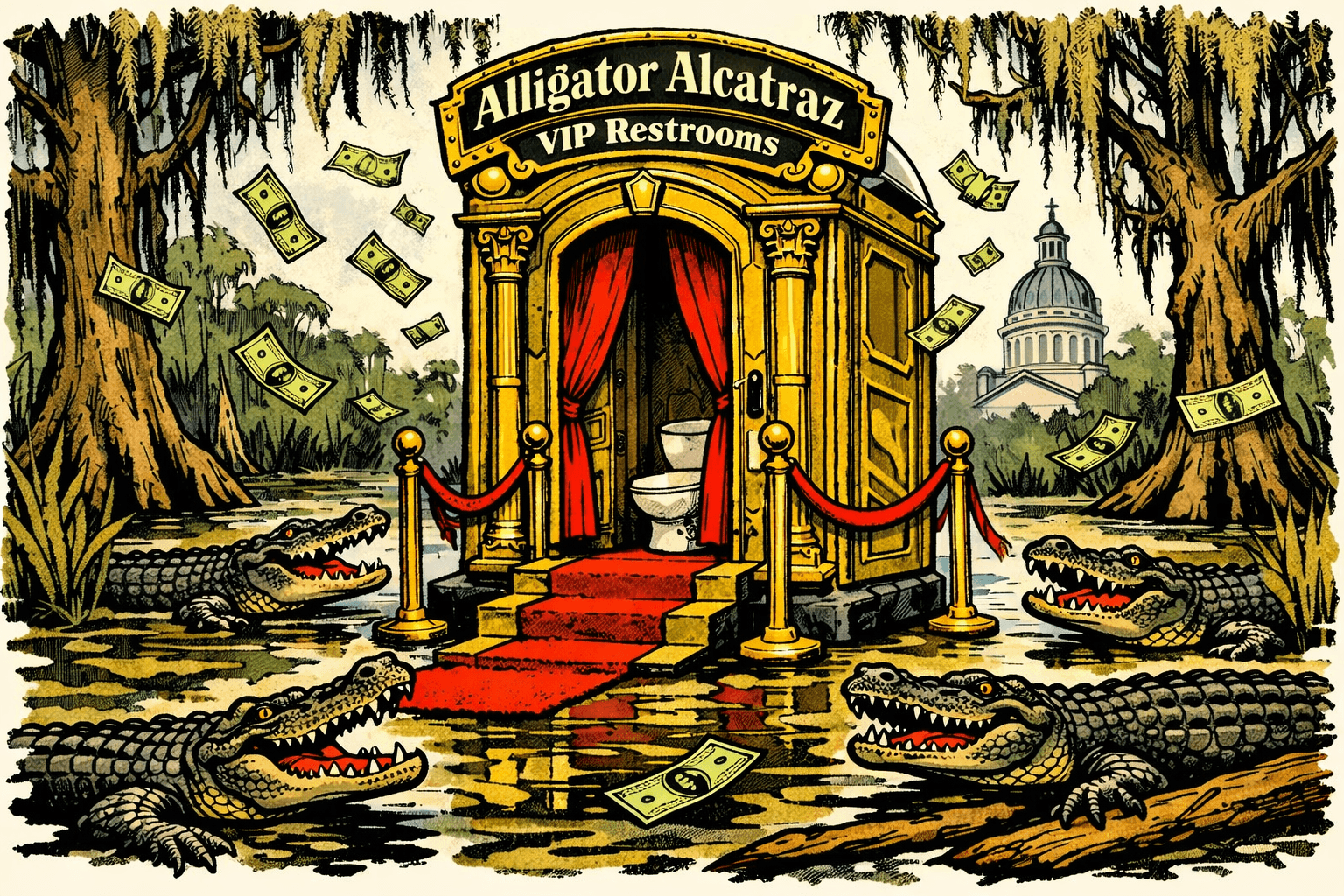 Florida Paid $92 Million to a Porta-Potty Company at Alligator Alcatraz. Meet Doodie Calls.